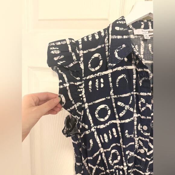 Busayo Collective x Rent the Runway Ruffle Jumpsuit Navy Blue XO Size 6 - Picture 7 of 10